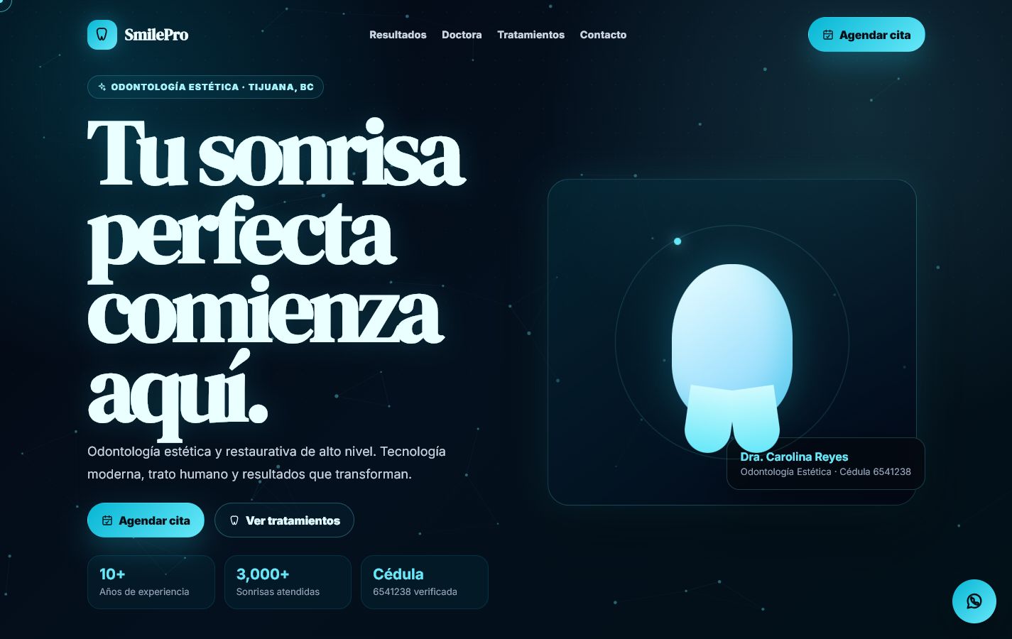 Captura de escritorio del demo Dentista Premium